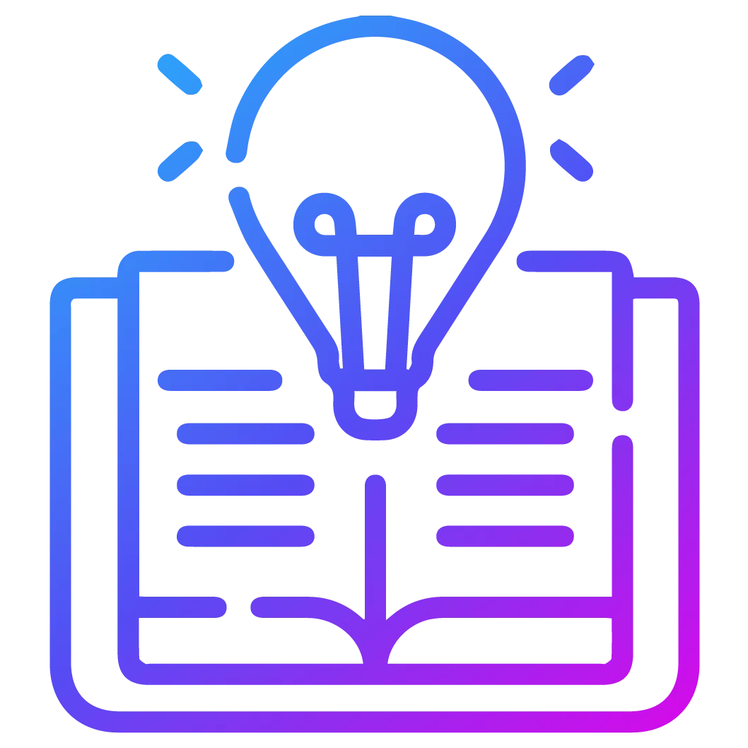 Ícono de bombilla sobre libro abierto, simbolizando cultura de innovación y aprendizaje ágil