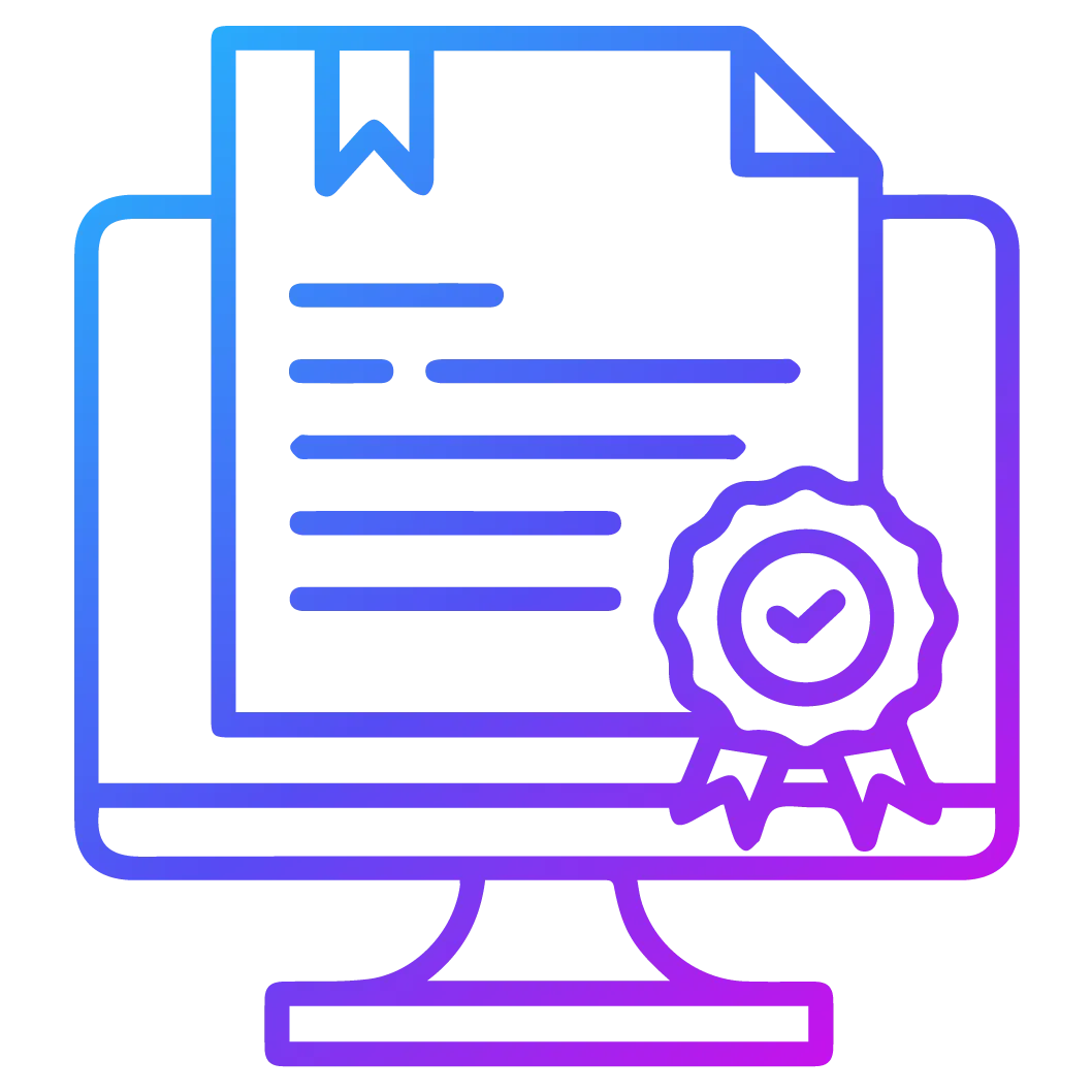 Documento digital certificado en pantalla, representando el uso intensivo de datos confiables
