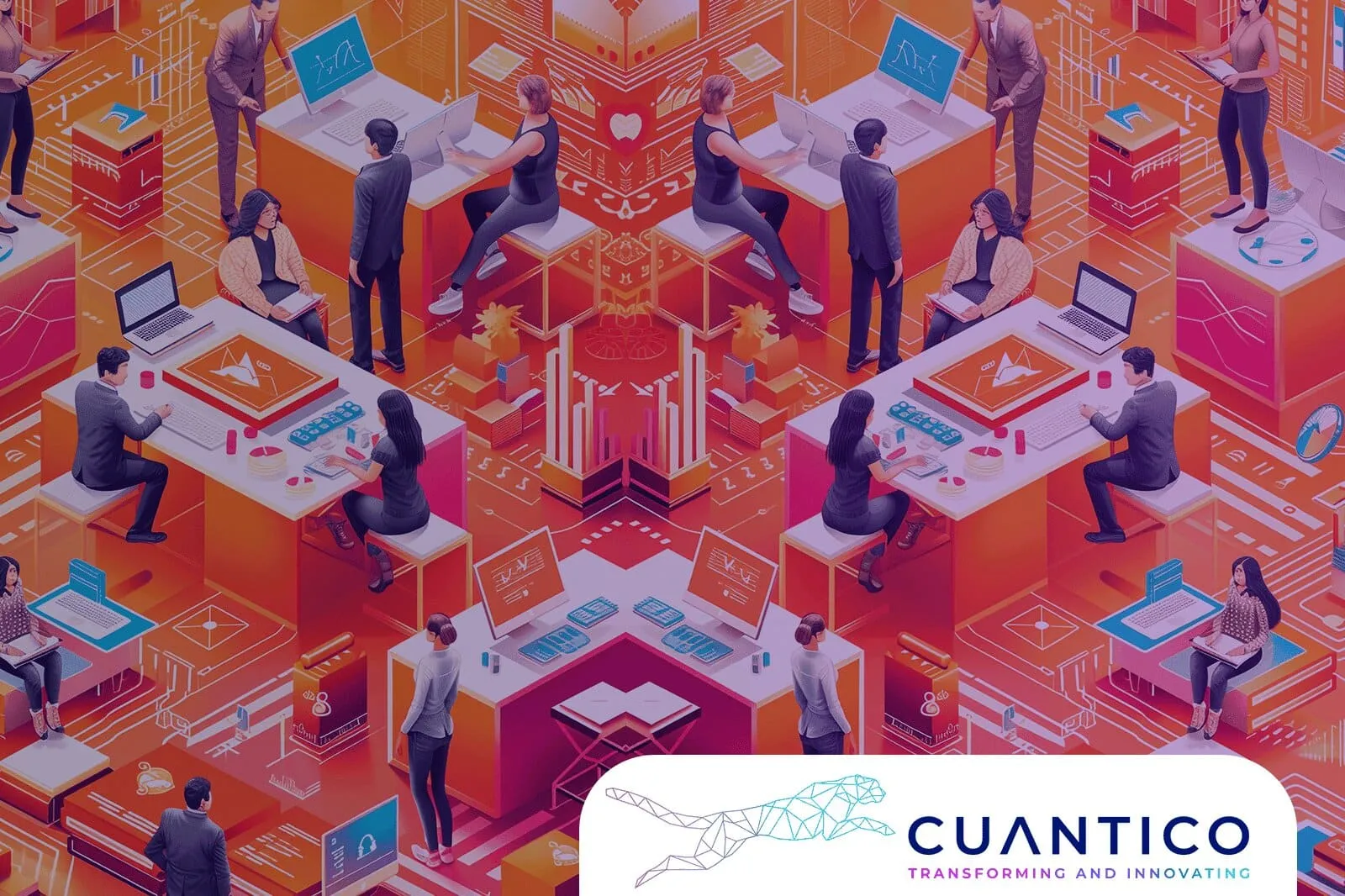Personas trabajando con datos digitales, transformación digital en el sector público
